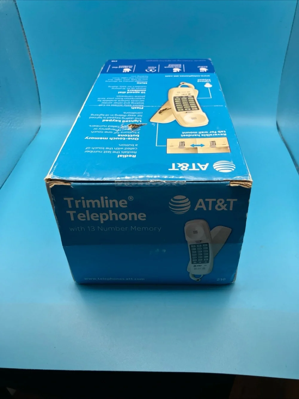 AT&T 210 Basic Trimline Corded Phone Single Line No AC Power Required Beige